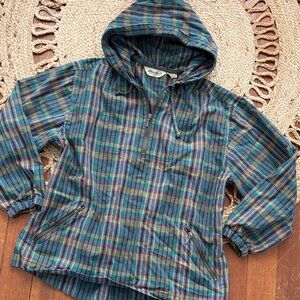 Eddie Bauer Colorful Plaid Hooded Jacket